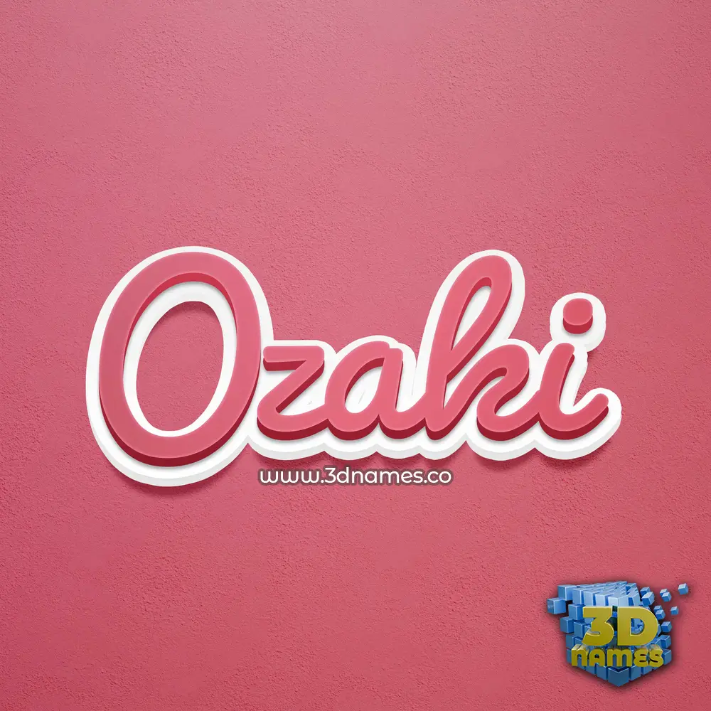 ozaki in Red Scribble style - 3D name wallpaper