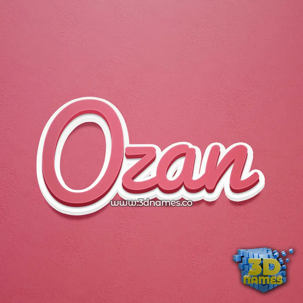 ozan in Red Scribble style - 3D name wallpaper