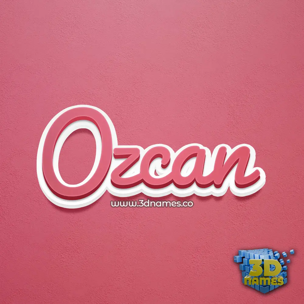 ozcan in Red Scribble style - 3D name wallpaper