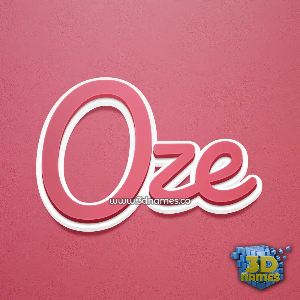 oze in Red Scribble style - 3D name wallpaper