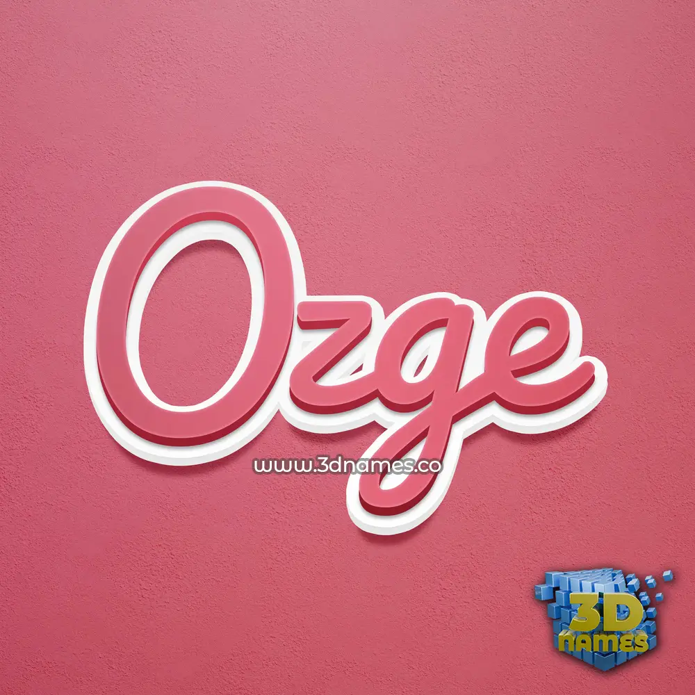 ozge in Red Scribble style - 3D name wallpaper