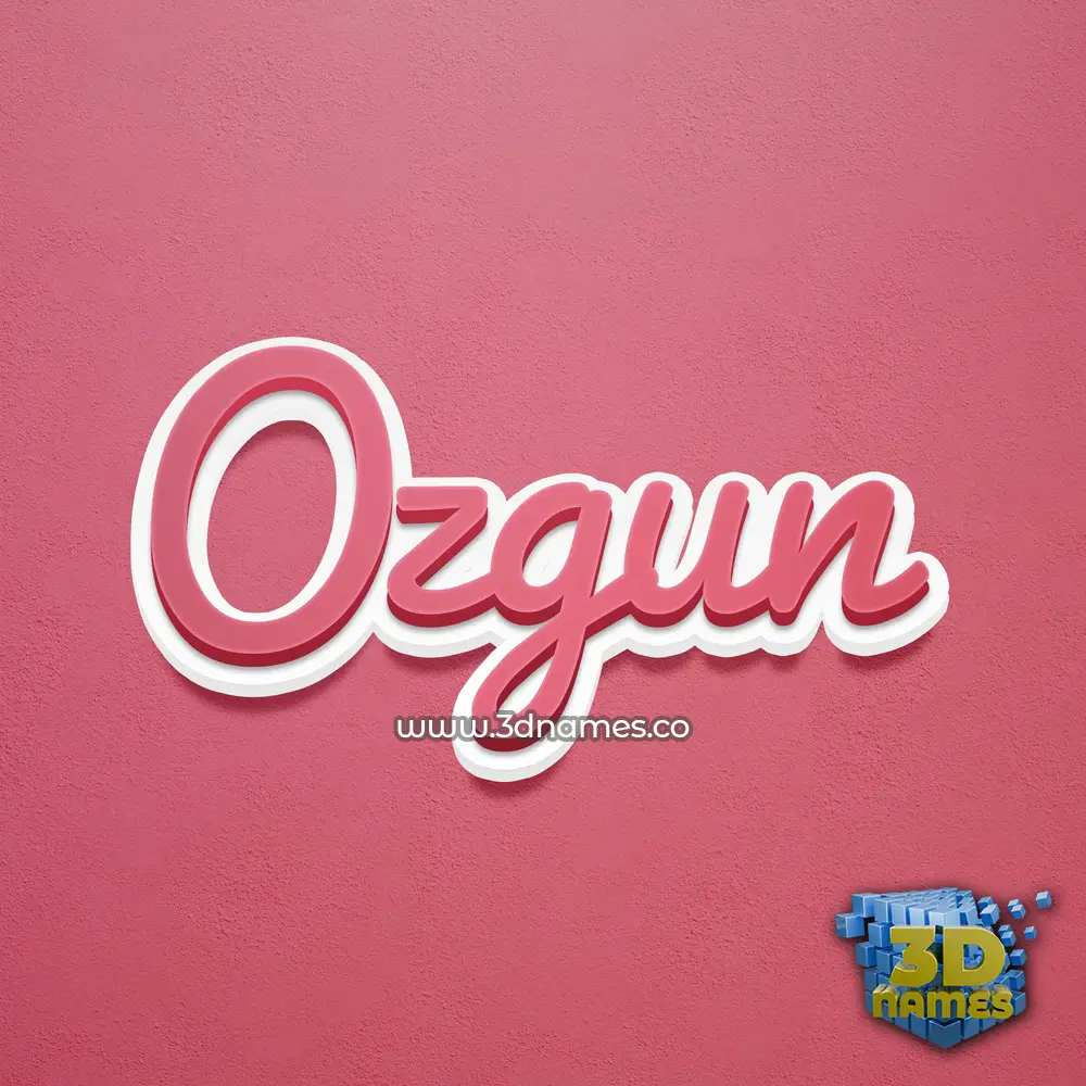 ozgun in Red Scribble style - 3D name wallpaper