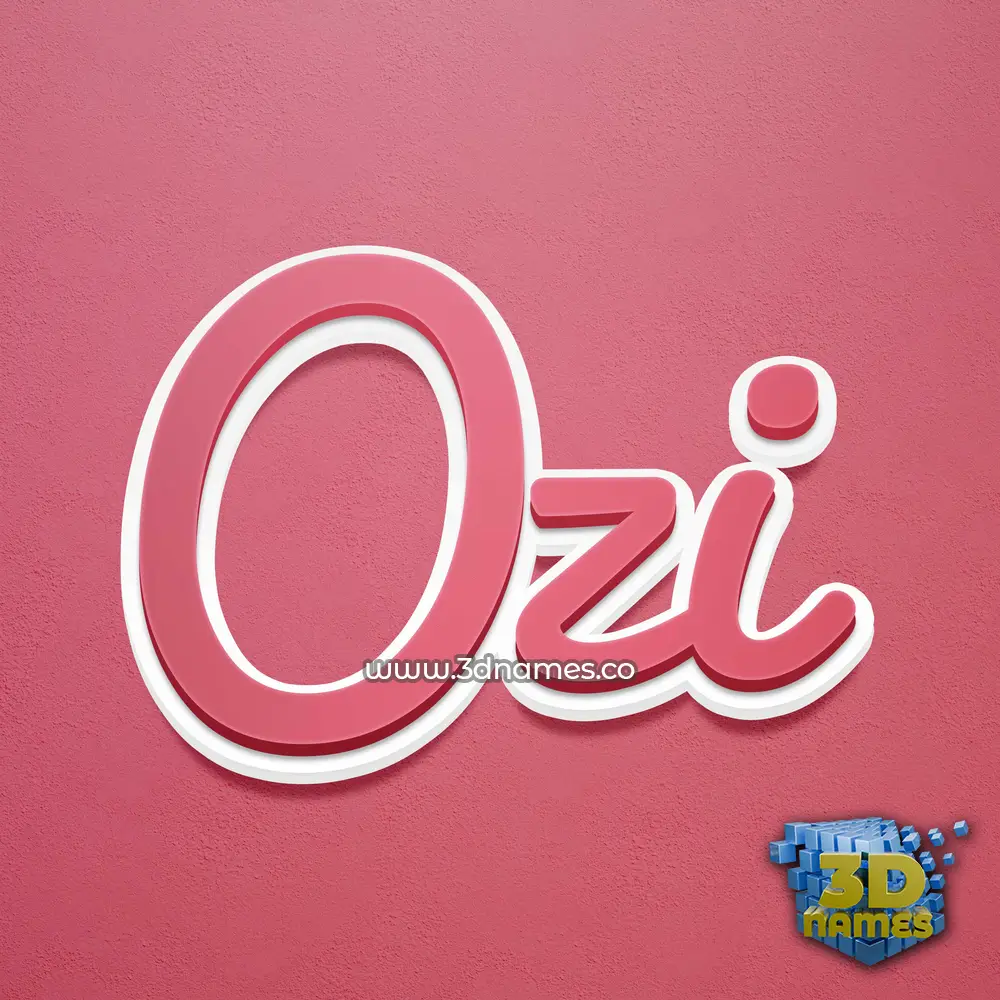 ozi in Red Scribble style - 3D name wallpaper