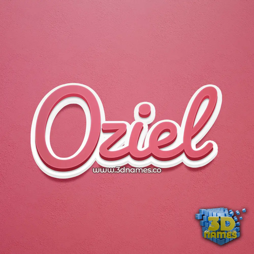 oziel in Red Scribble style - 3D name wallpaper