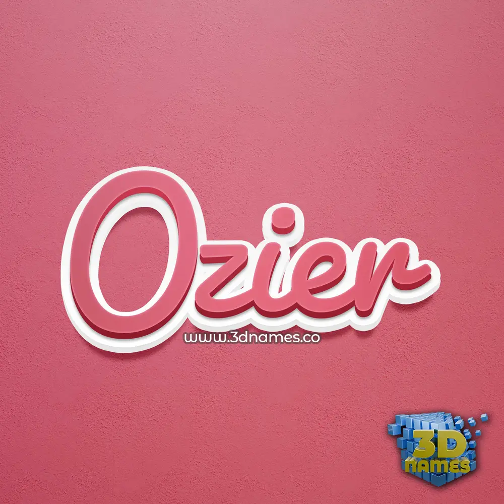 ozier in Red Scribble style - 3D name wallpaper