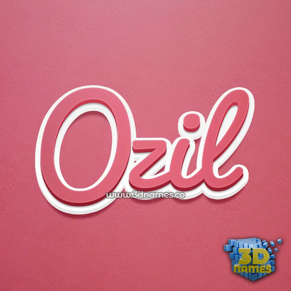 ozil in Red Scribble style - 3D name wallpaper