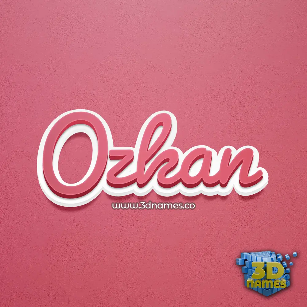 ozkan in Red Scribble style - 3D name wallpaper