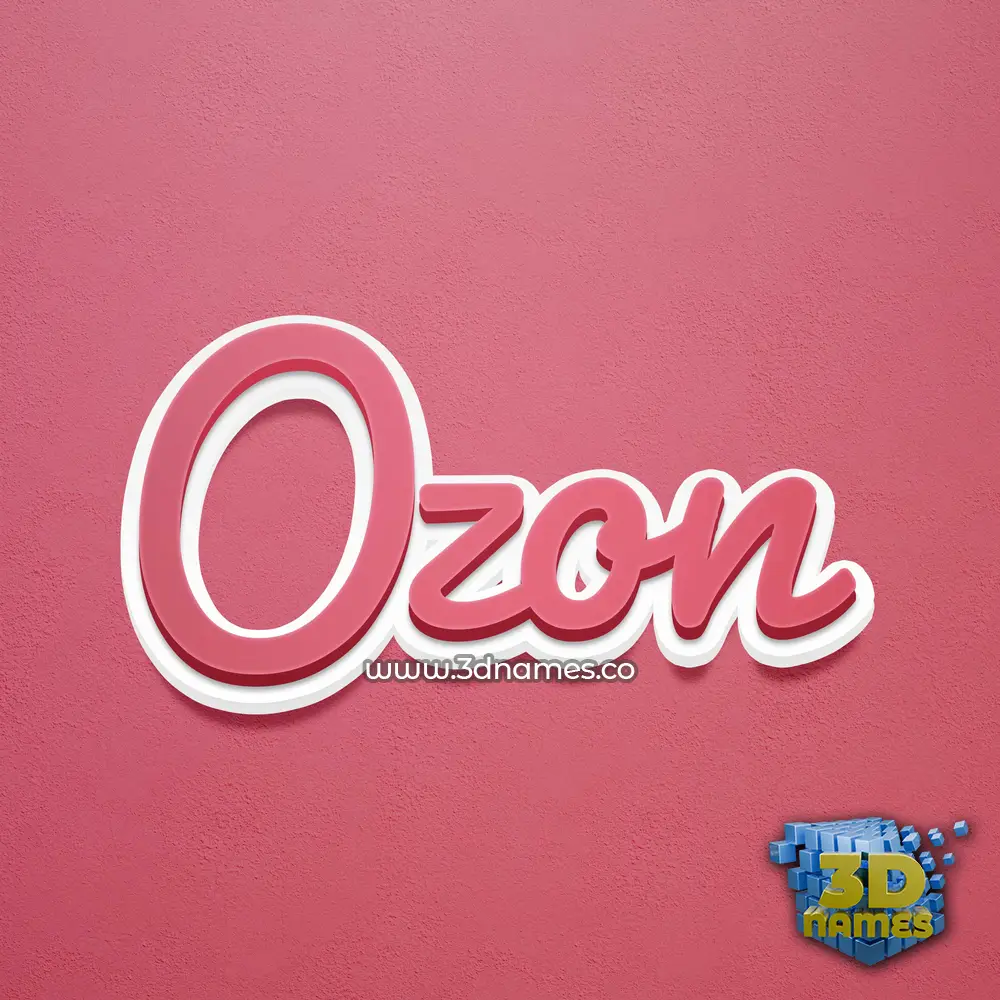 ozon in Red Scribble style - 3D name wallpaper