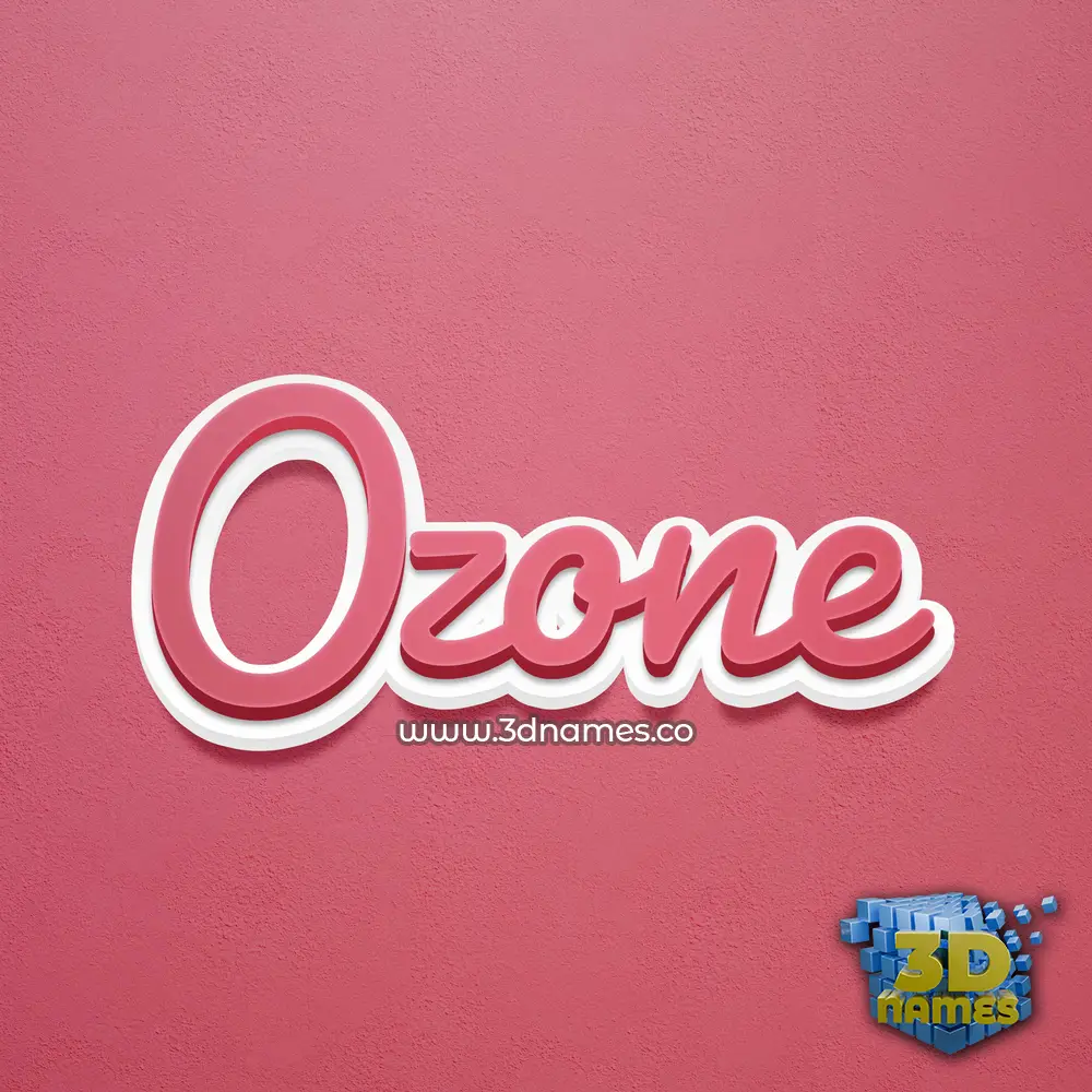 ozone in Red Scribble style - 3D name wallpaper