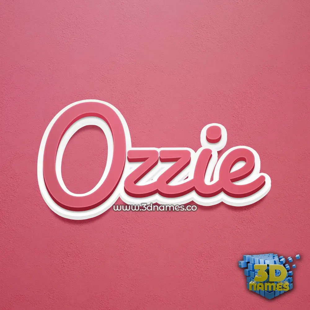 ozzie in Red Scribble style - 3D name wallpaper