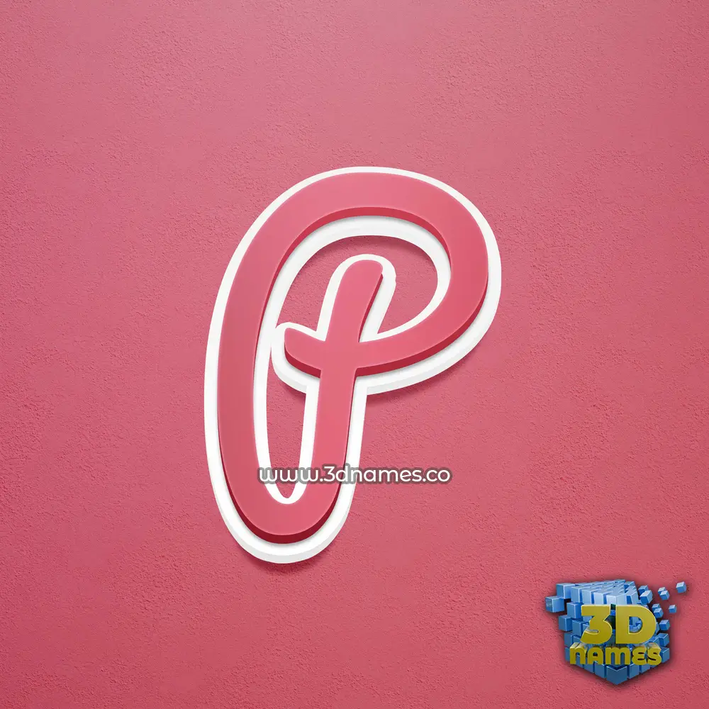 p in Red Scribble style - 3D name wallpaper