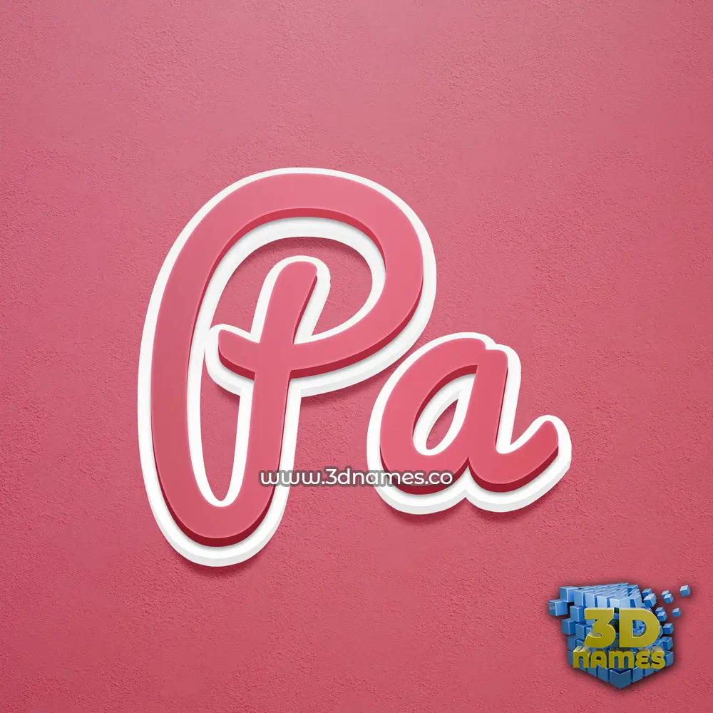 pa in Red Scribble style - 3D name wallpaper