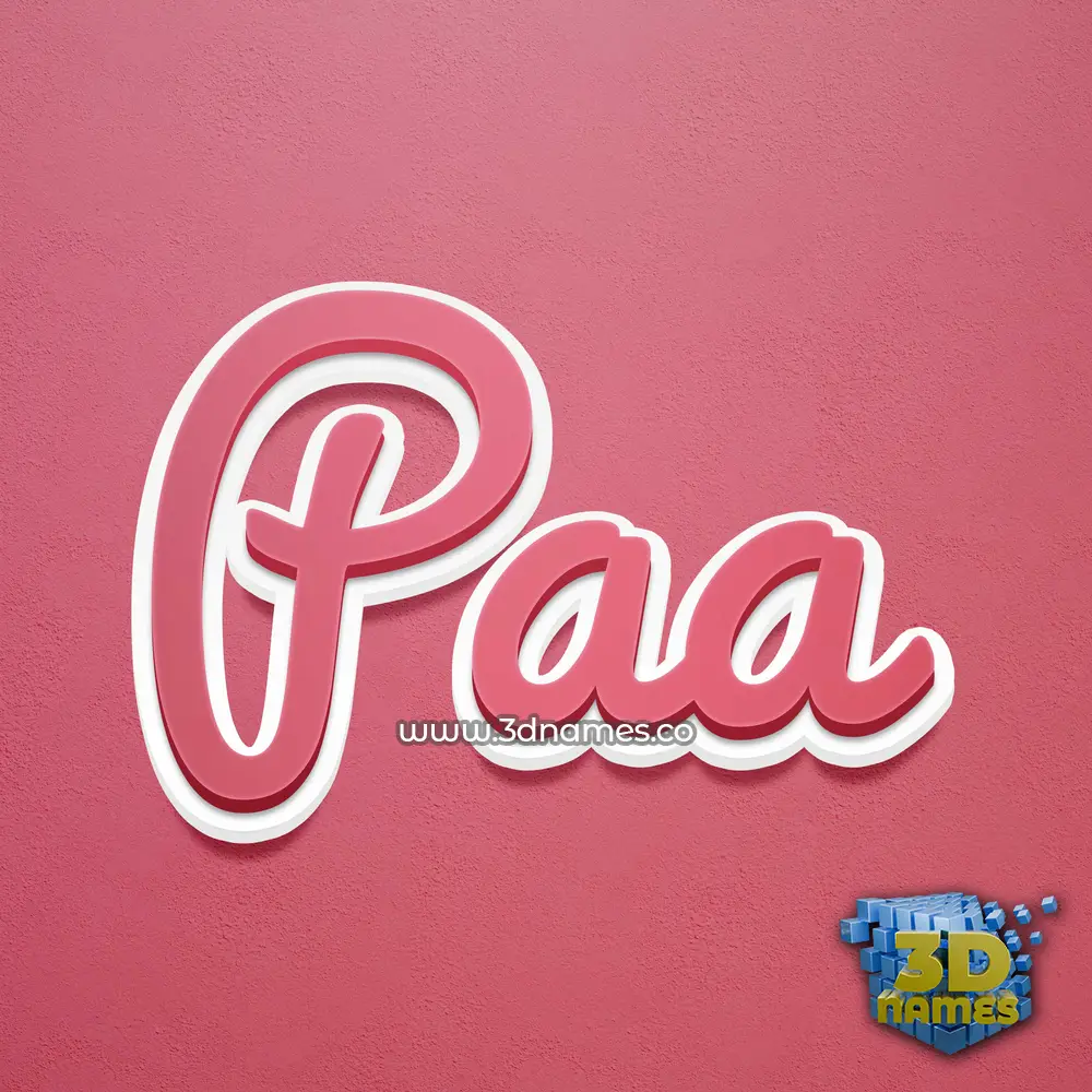 paa in Red Scribble style - 3D name wallpaper