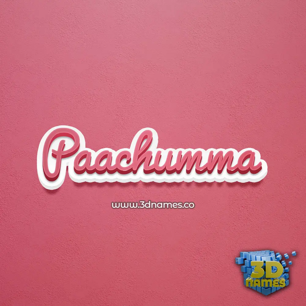 paachumma in Red Scribble style - 3D name wallpaper