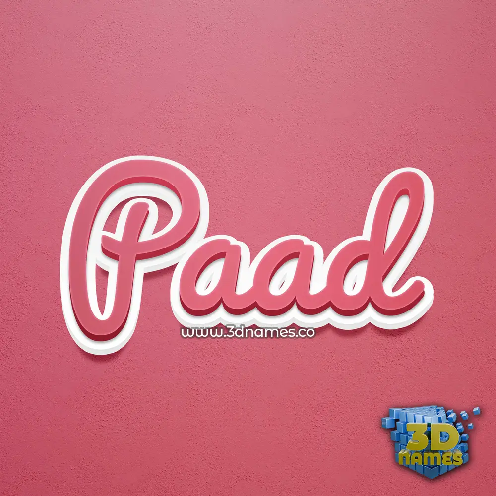 paad in Red Scribble style - 3D name wallpaper