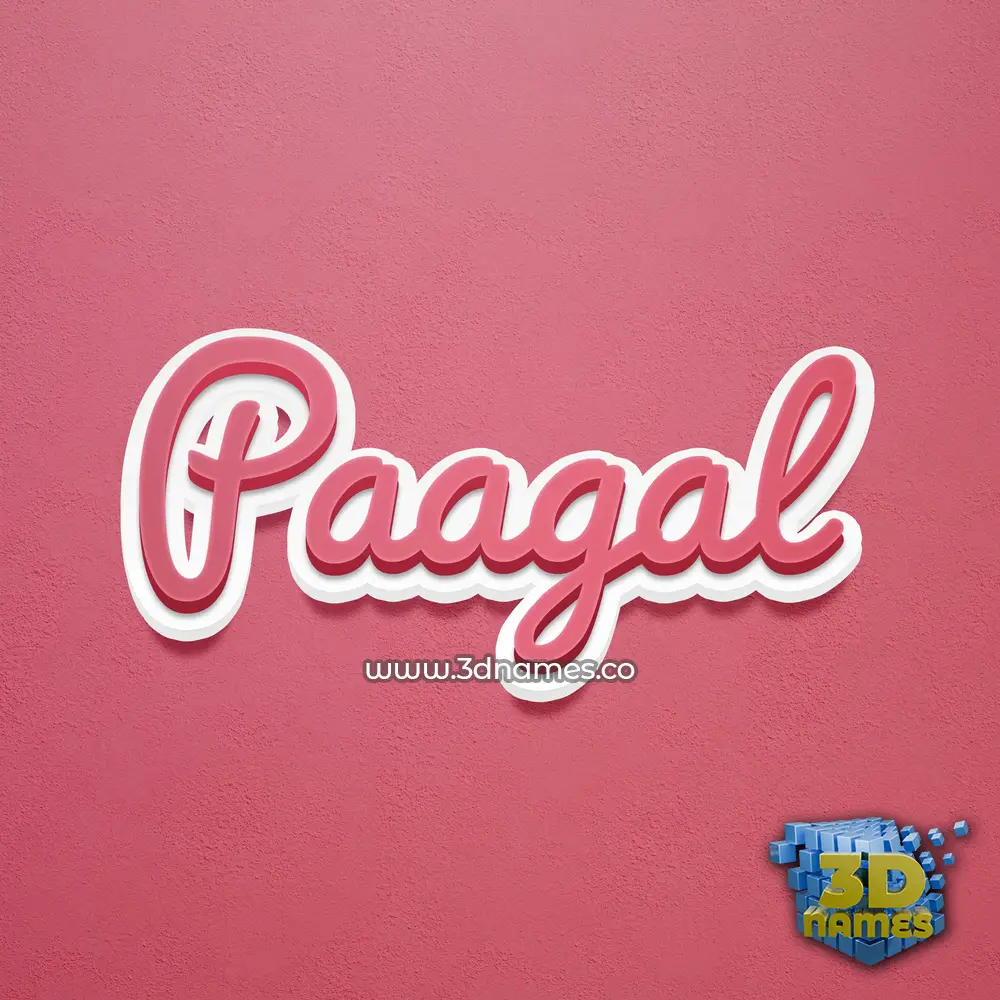 paagal in Red Scribble style - 3D name wallpaper