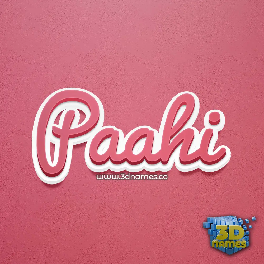paahi in Red Scribble style - 3D name wallpaper