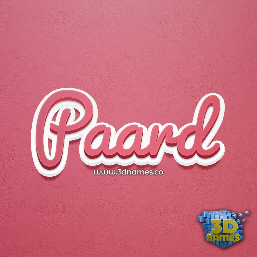 paard in Red Scribble style - 3D name wallpaper
