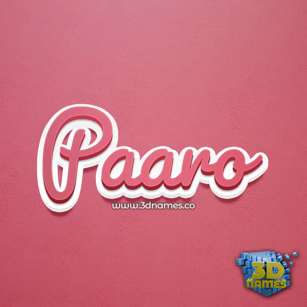 paaro in Red Scribble style - 3D name wallpaper