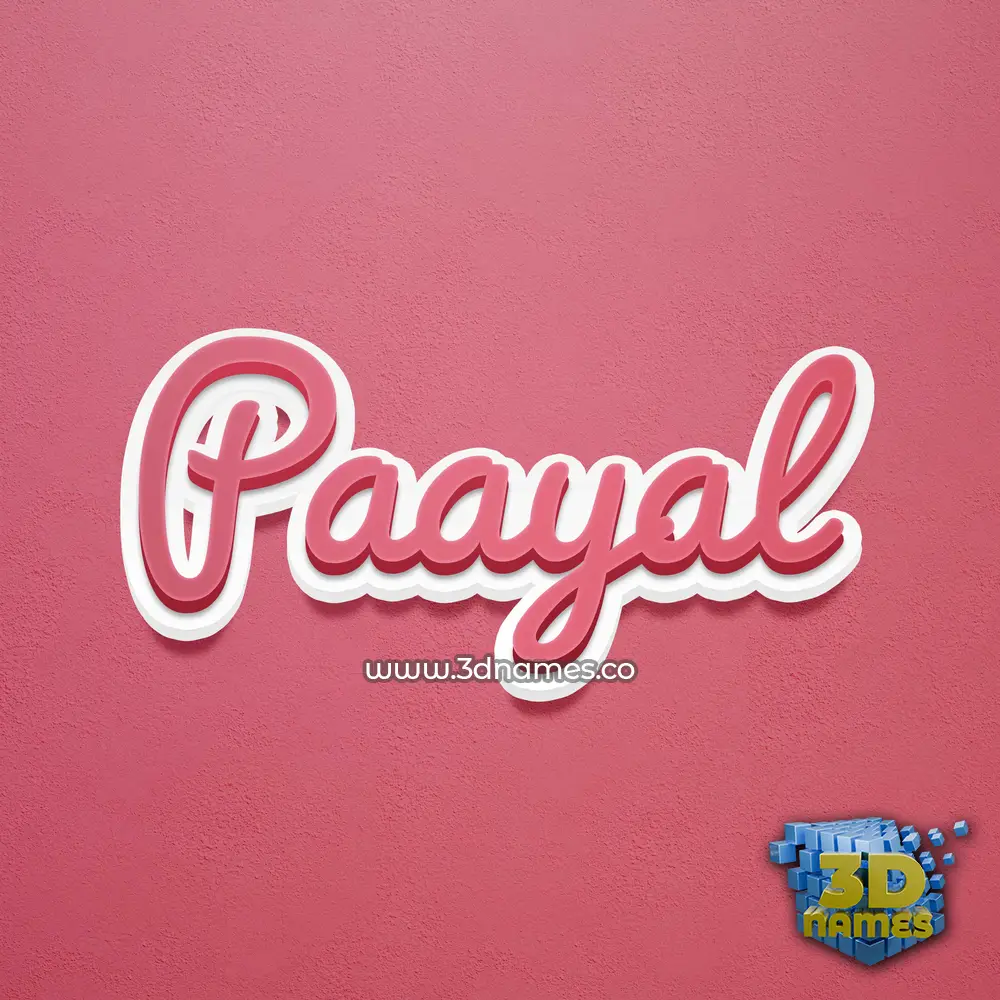 paayal in Red Scribble style - 3D name wallpaper