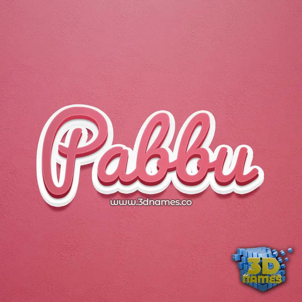pabbu in Red Scribble style - 3D name wallpaper