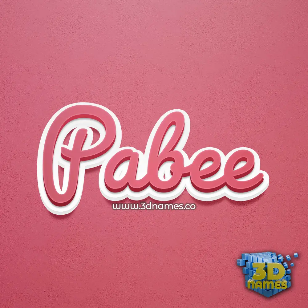 pabee in Red Scribble style - 3D name wallpaper