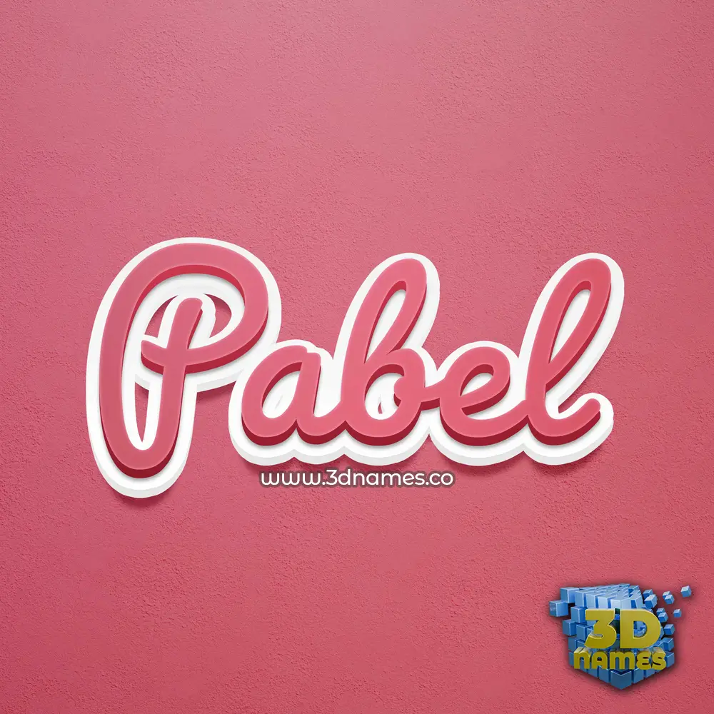 pabel in Red Scribble style - 3D name wallpaper