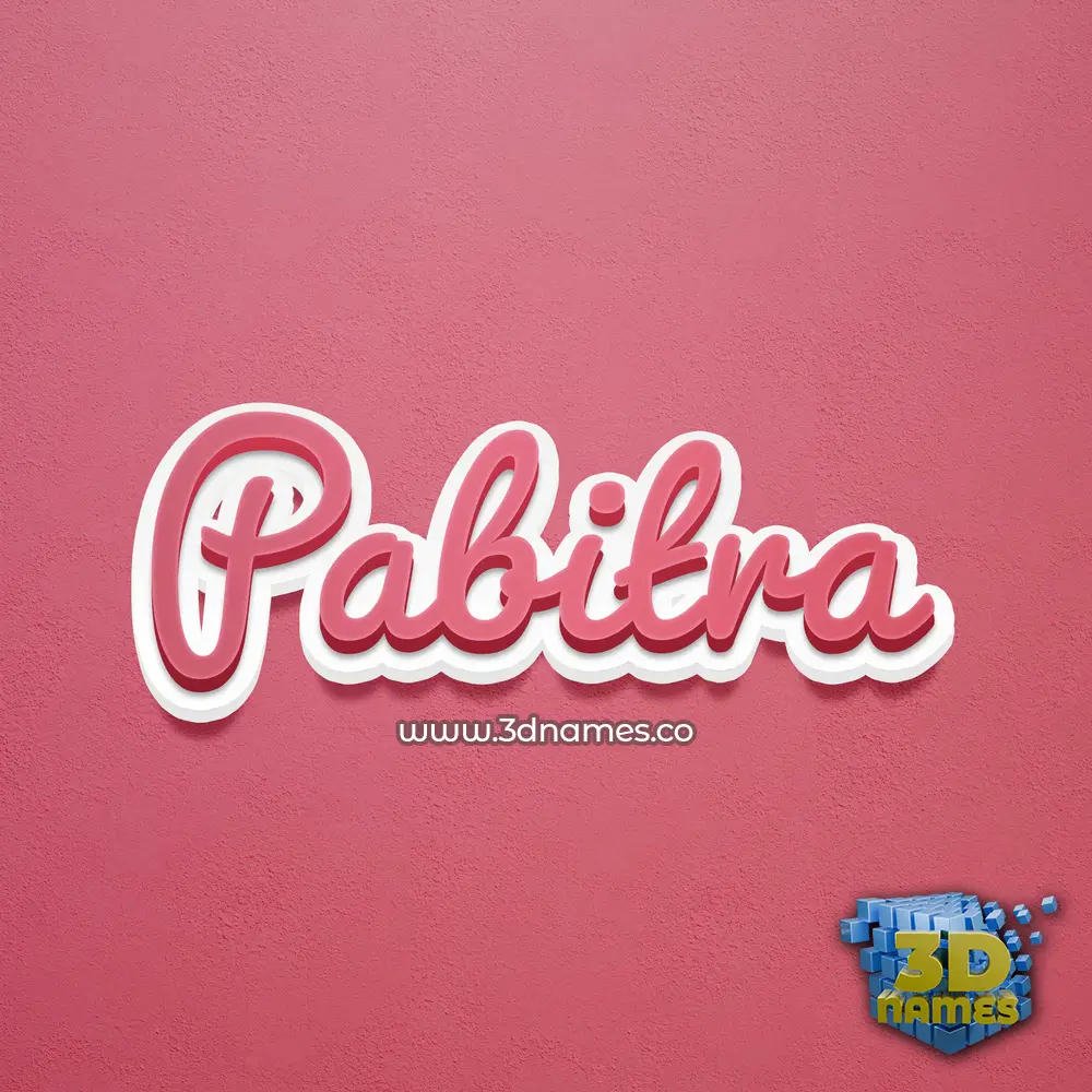 pabitra in Red Scribble style - 3D name wallpaper