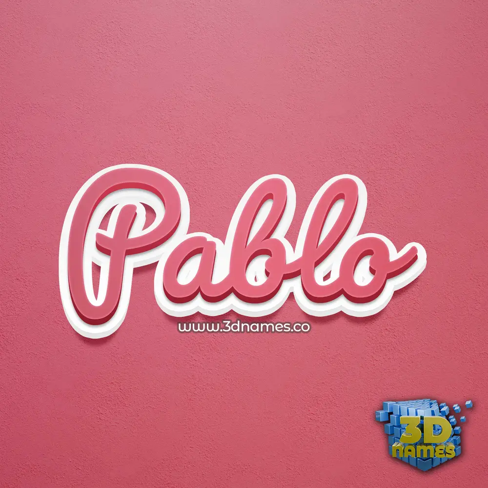 pablo in Red Scribble style - 3D name wallpaper