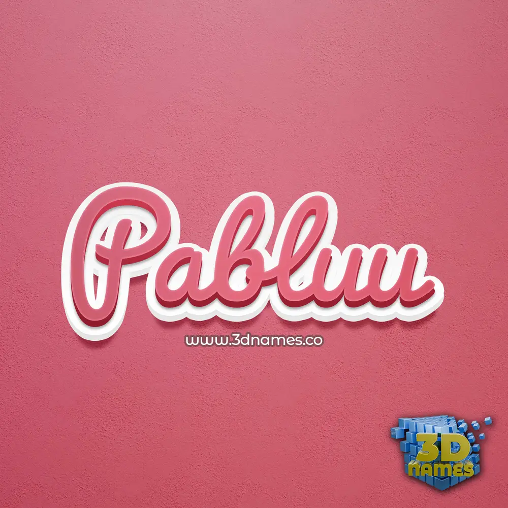 pabluu in Red Scribble style - 3D name wallpaper