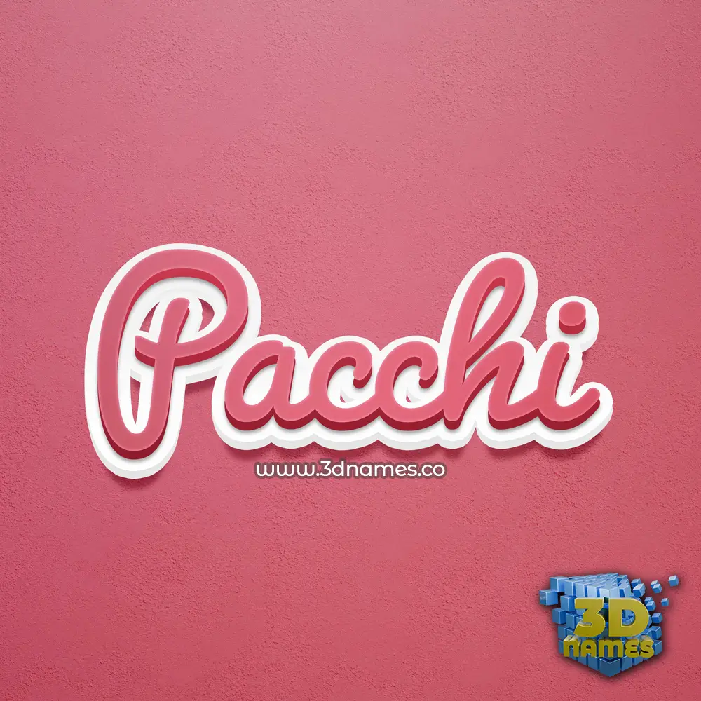 pacchi in Red Scribble style - 3D name wallpaper