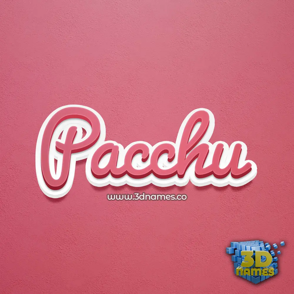pacchu in Red Scribble style - 3D name wallpaper