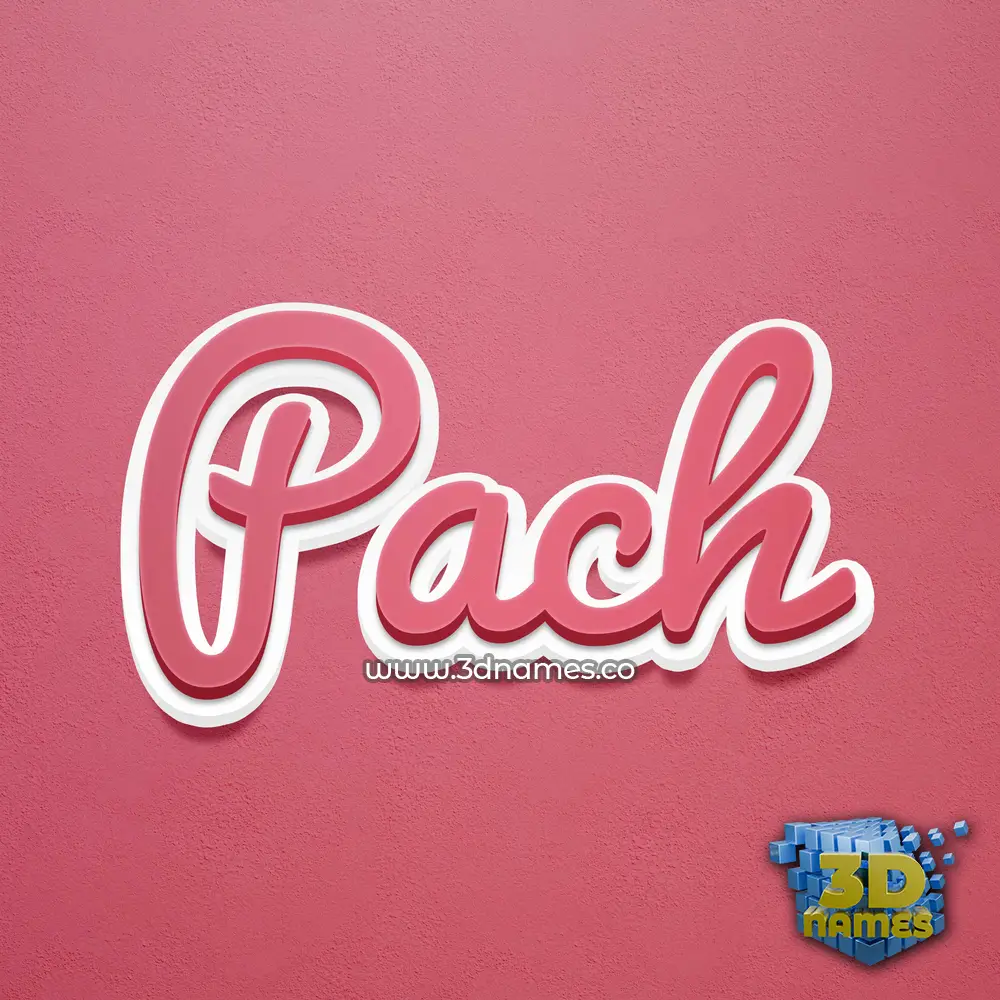 pach in Red Scribble style - 3D name wallpaper