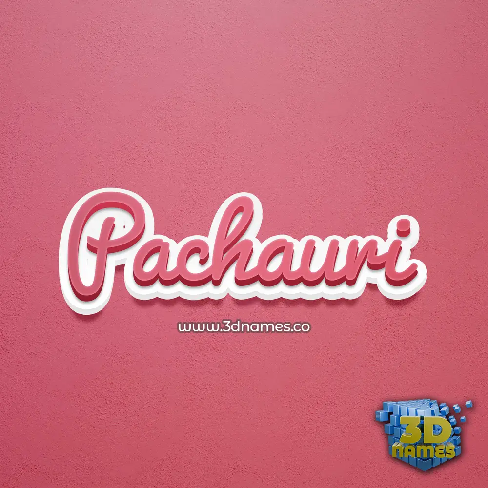 pachauri in Red Scribble style - 3D name wallpaper