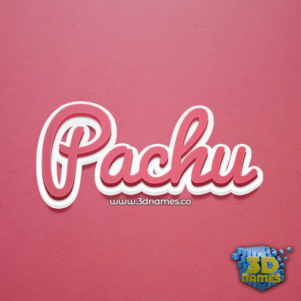 pachu in Red Scribble style - 3D name wallpaper