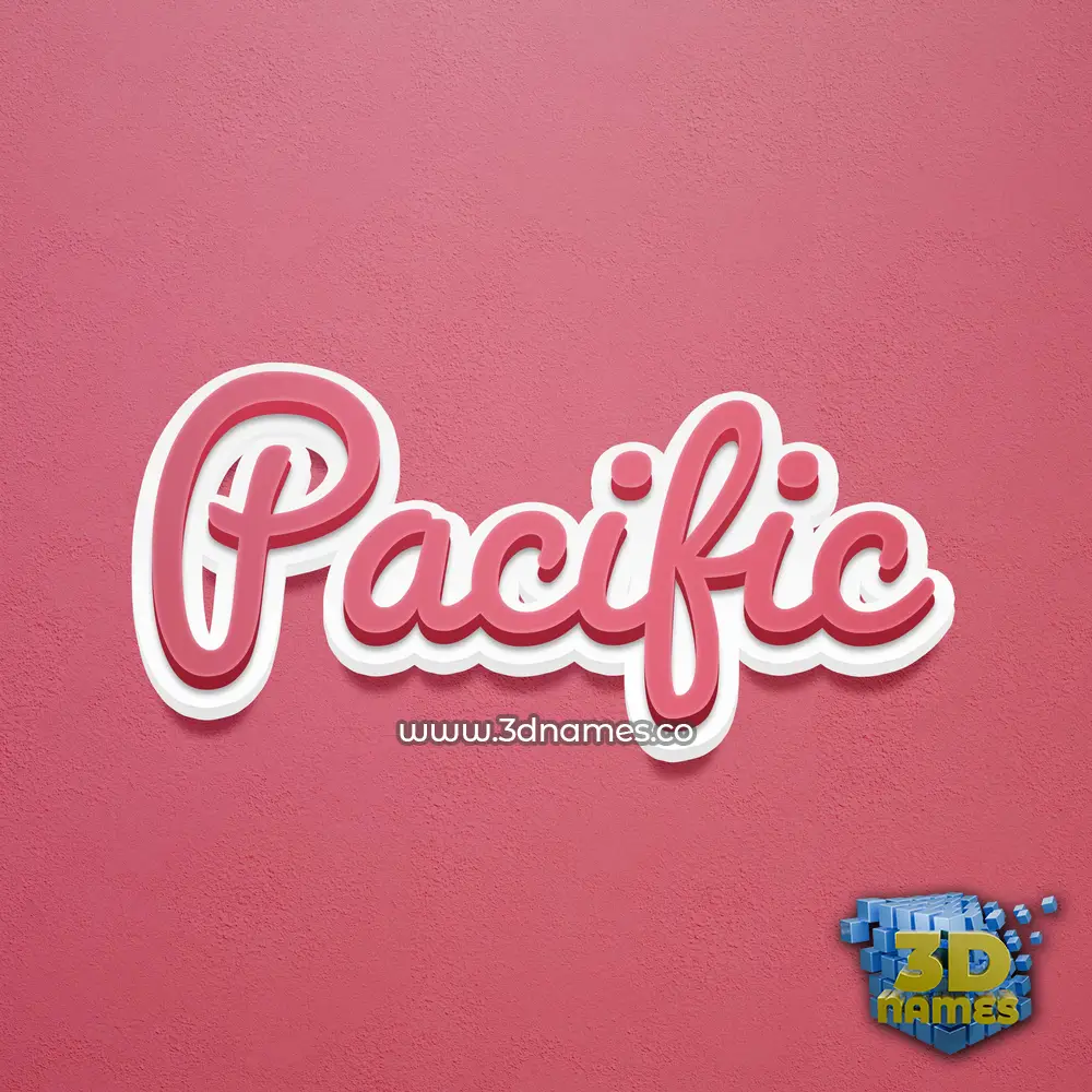 pacific in Red Scribble style - 3D name wallpaper