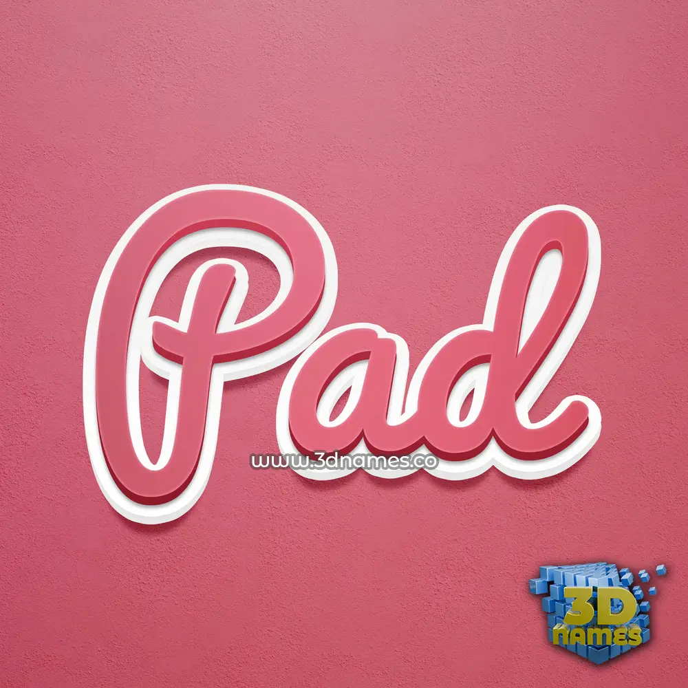 pad in Red Scribble style - 3D name wallpaper