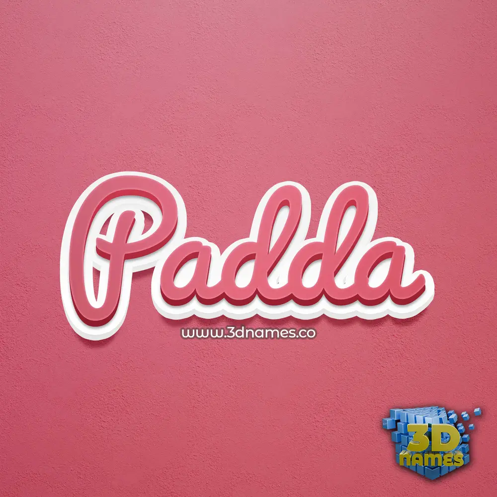 padda in Red Scribble style - 3D name wallpaper