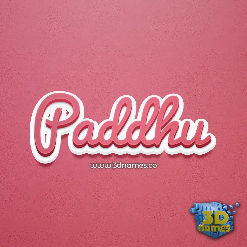 paddhu in Red Scribble style - 3D name wallpaper