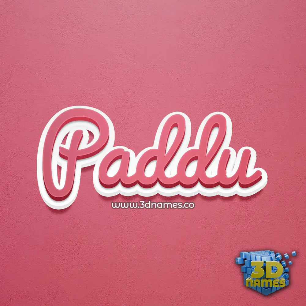 paddu in Red Scribble style - 3D name wallpaper