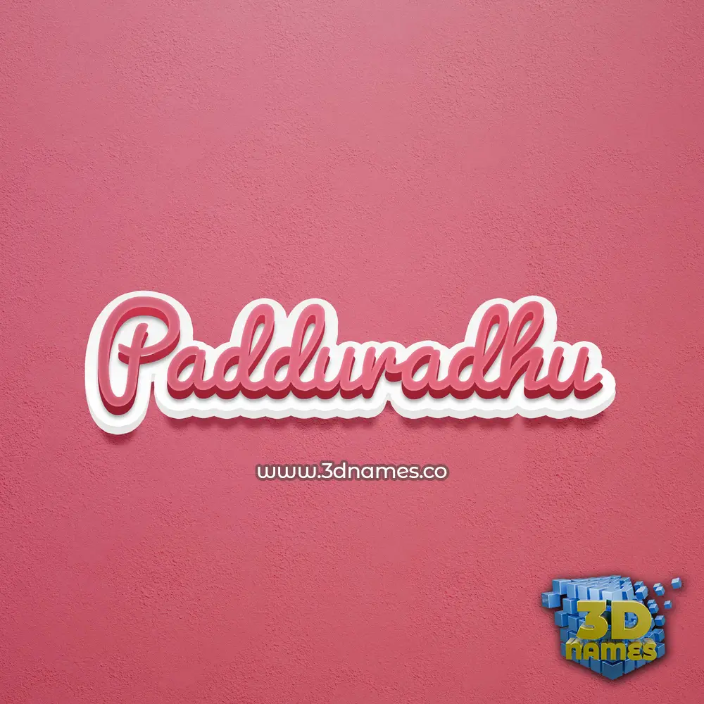 padduradhu in Red Scribble style - 3D name wallpaper