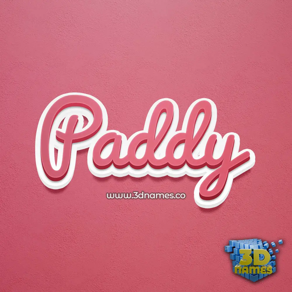 paddy in Red Scribble style - 3D name wallpaper