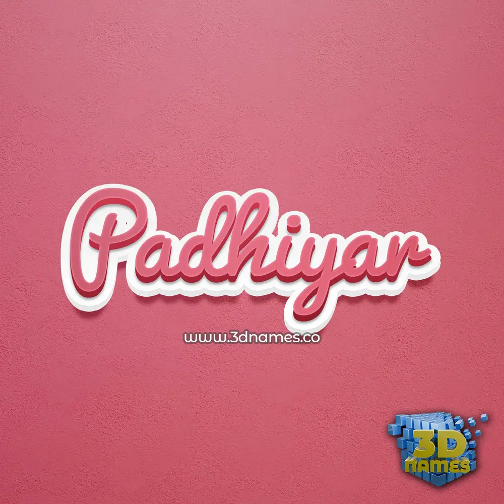 padhiyar in Red Scribble style - 3D name wallpaper