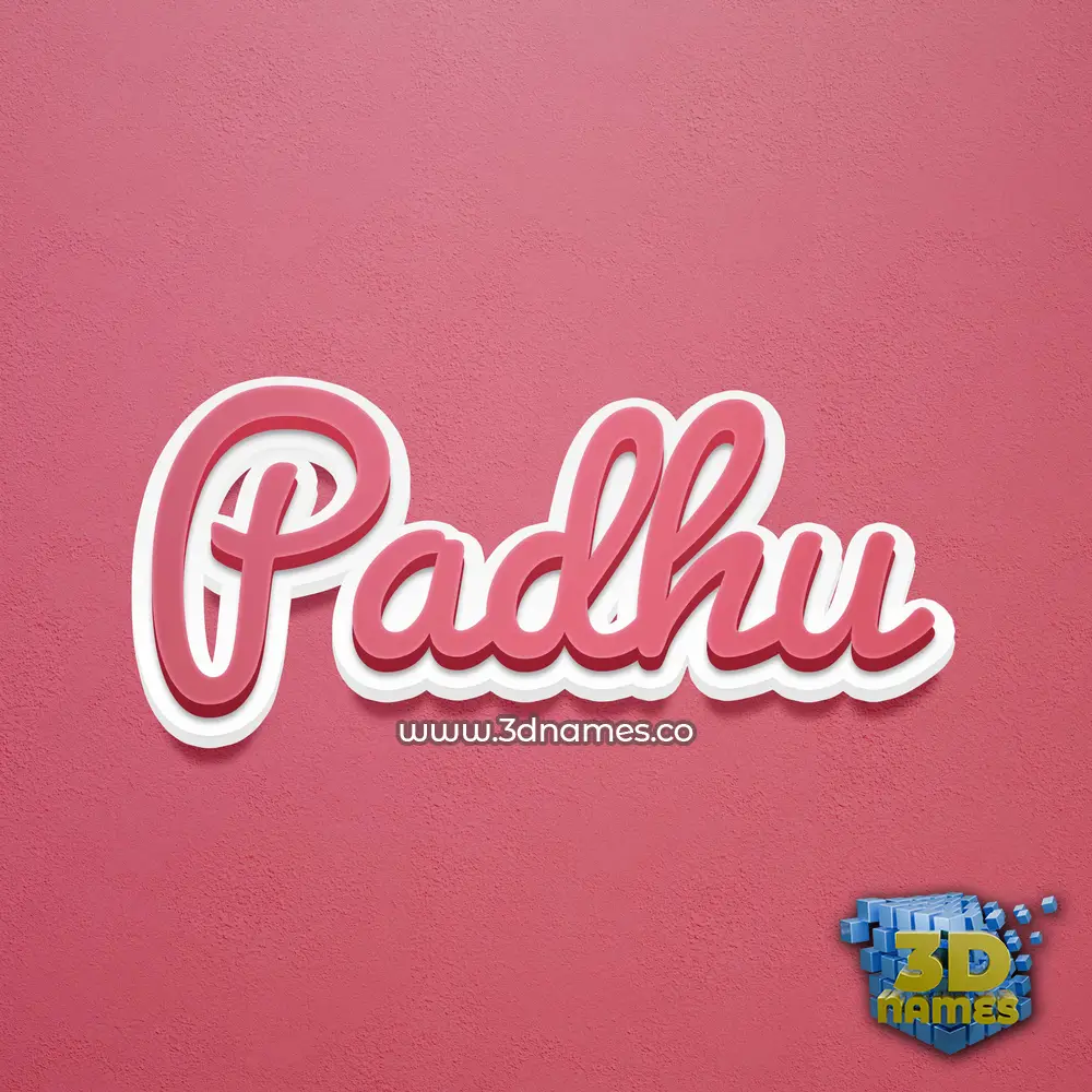 padhu in Red Scribble style - 3D name wallpaper