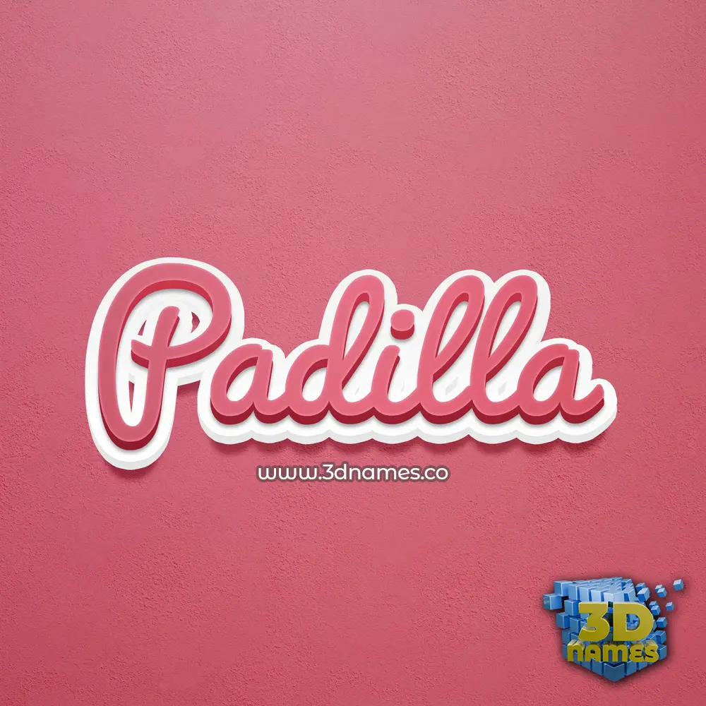 padilla in Red Scribble style - 3D name wallpaper