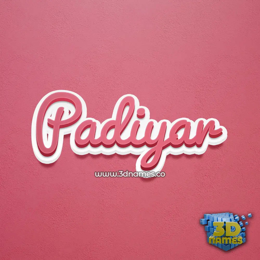 padiyar in Red Scribble style - 3D name wallpaper