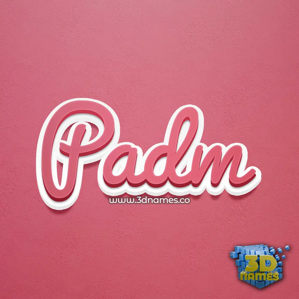 padm in Red Scribble style - 3D name wallpaper