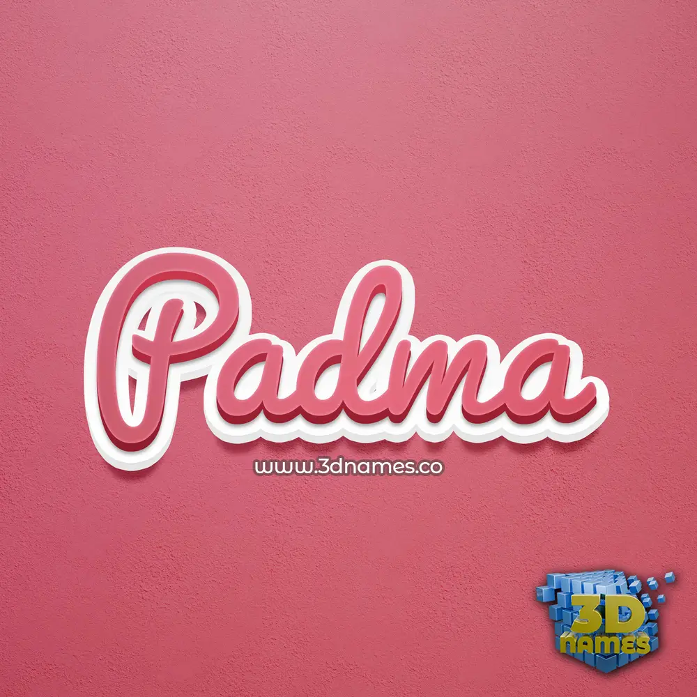 padma in Red Scribble style - 3D name wallpaper
