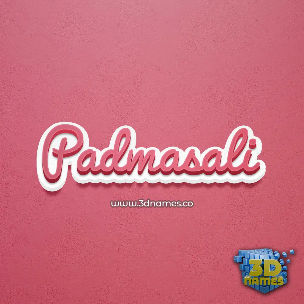 padmasali in Red Scribble style - 3D name wallpaper