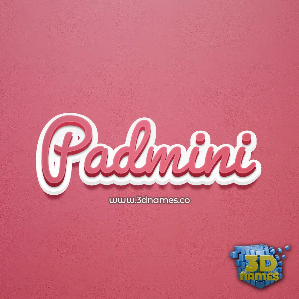 padmini in Red Scribble style - 3D name wallpaper